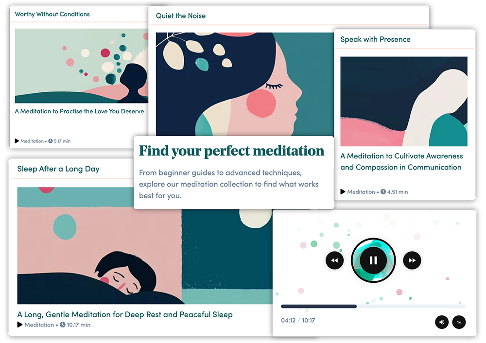 Leafyard's meditation studio interface for digital EAP users