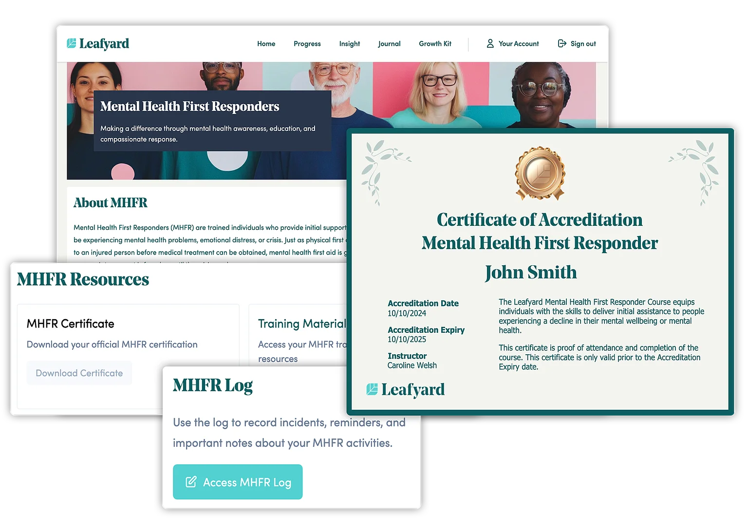 Leafyard's digital EAP mental health first responders training interface